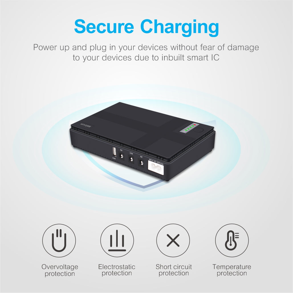 Astrum Black PB070 10400mAh 18W Mini UPS Power Bank Astrum