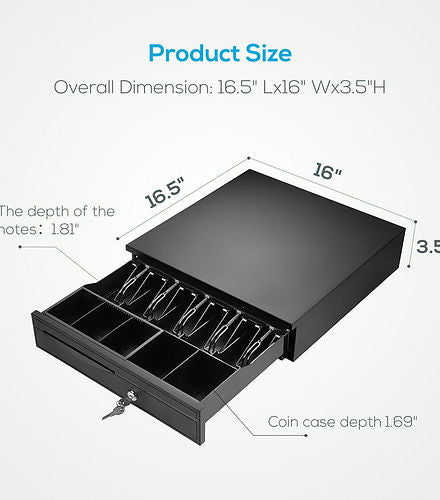 Cash Drawer Box 5 Notes 5 Coins (Plastic & Metal) TillSense