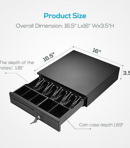 Cash Drawer Box 5 Notes 5 Coins (Plastic & Metal) TillSense
