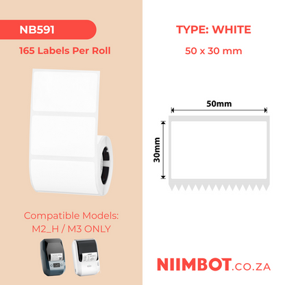 Niimbot White M2/M3 V50×30mm - 165 Thermal Transfer Labels Niimbot