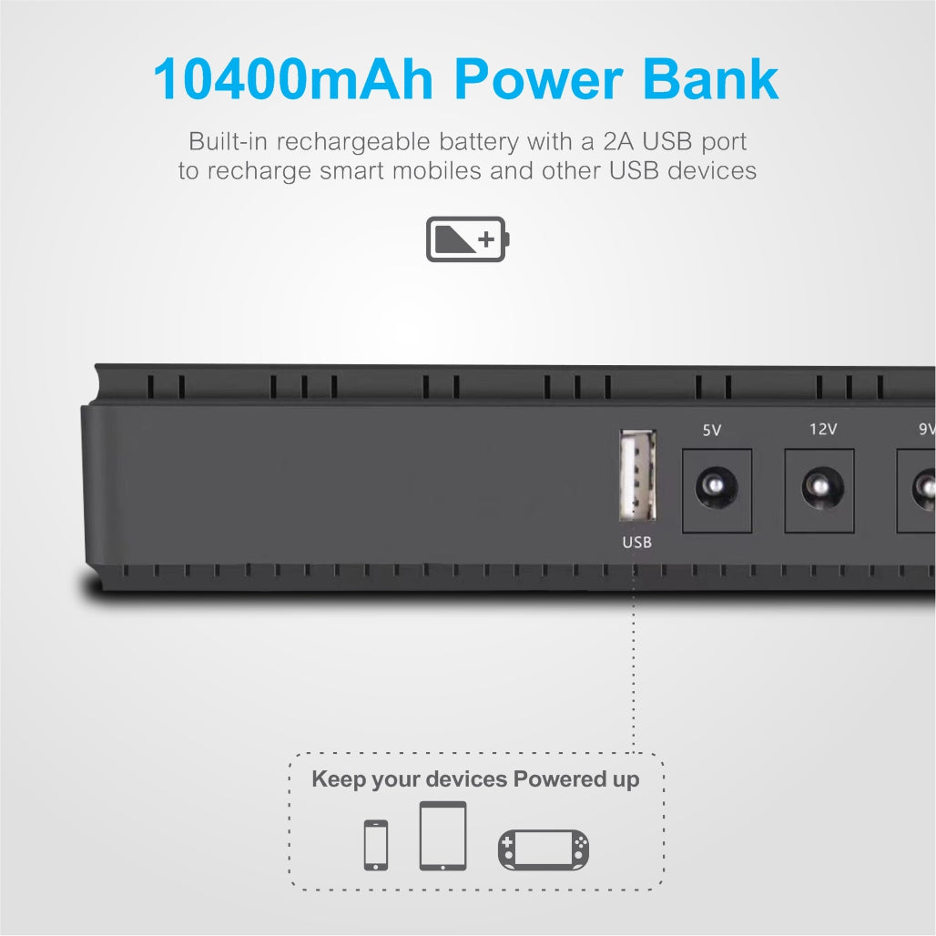 Astrum Black PB070 10400mAh 18W Mini UPS Power Bank Astrum
